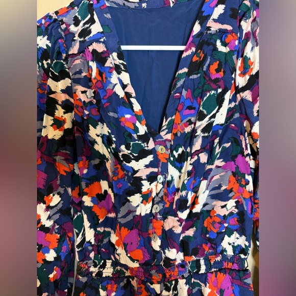 Everly Colorful Floral Long Sleeve Romper size small - Picture 3 of 7